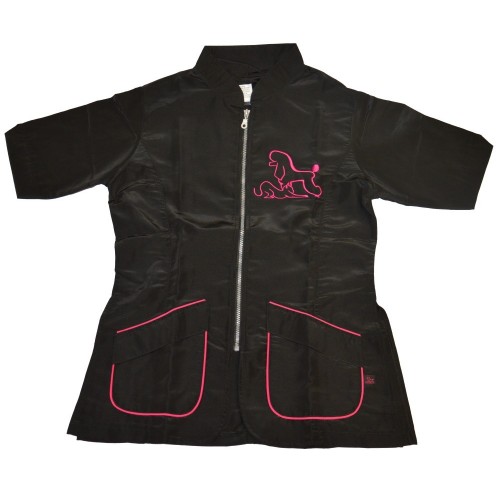 CAMICE NERO CANE FUCSIA TG. XXL