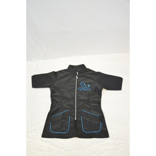 CAMICE NERO CANE AZZURRO TG. XL